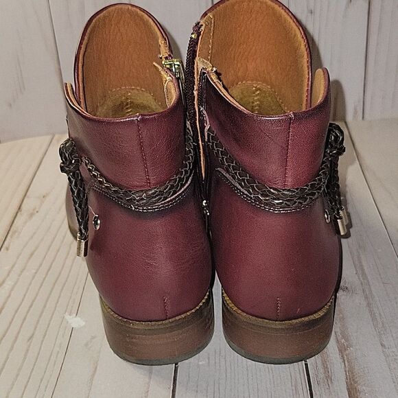 Pikolinos Royal NAW4D-8908 Garnet Leather Ankle Booties Boots sz 36 - Picture 3 of 12